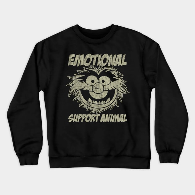 WHITE VINTAGE EMOTIONAL SUPPORT ANIMAL Crewneck Sweatshirt by sadistenan